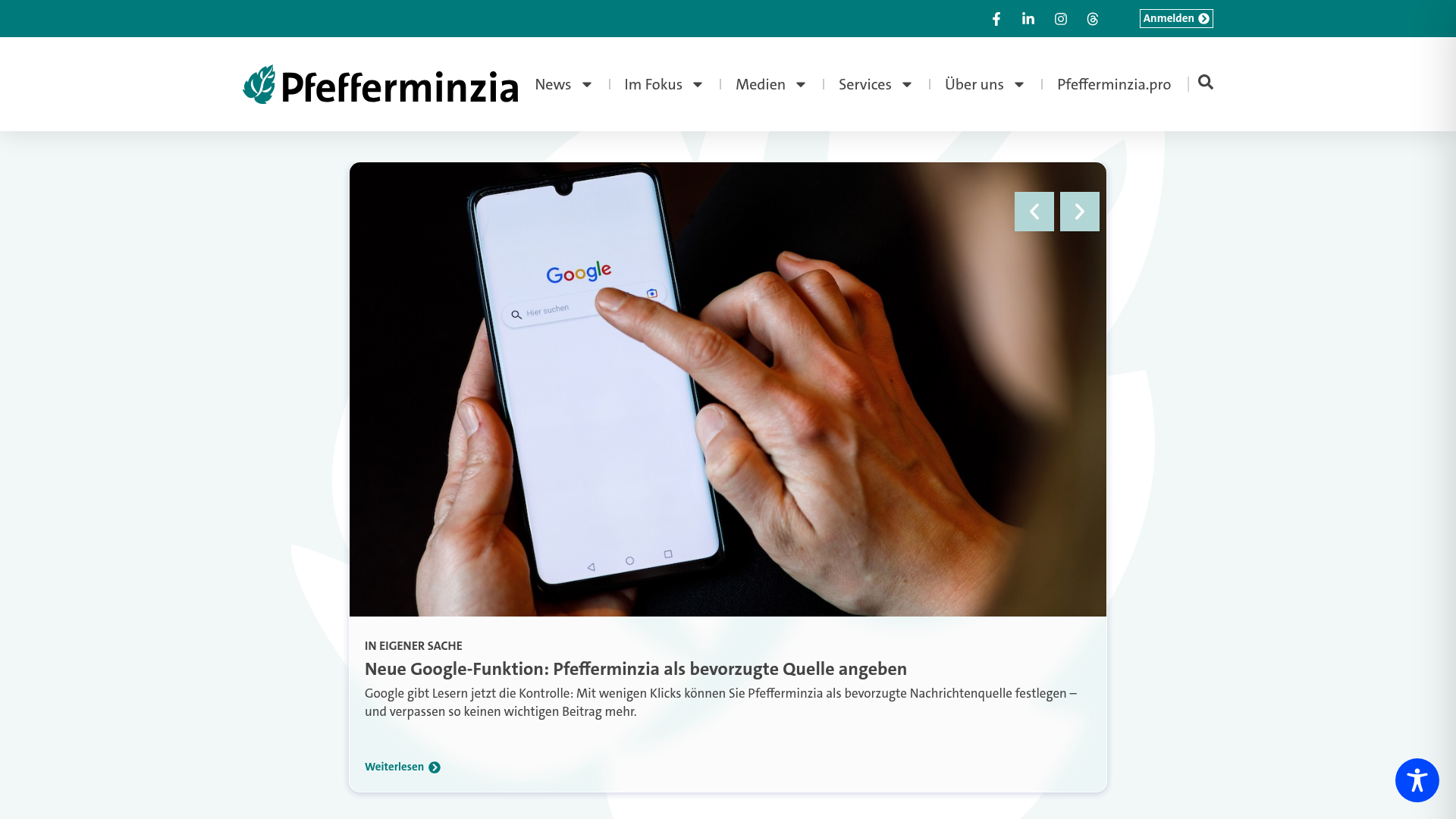 Pfefferminzia.de Website